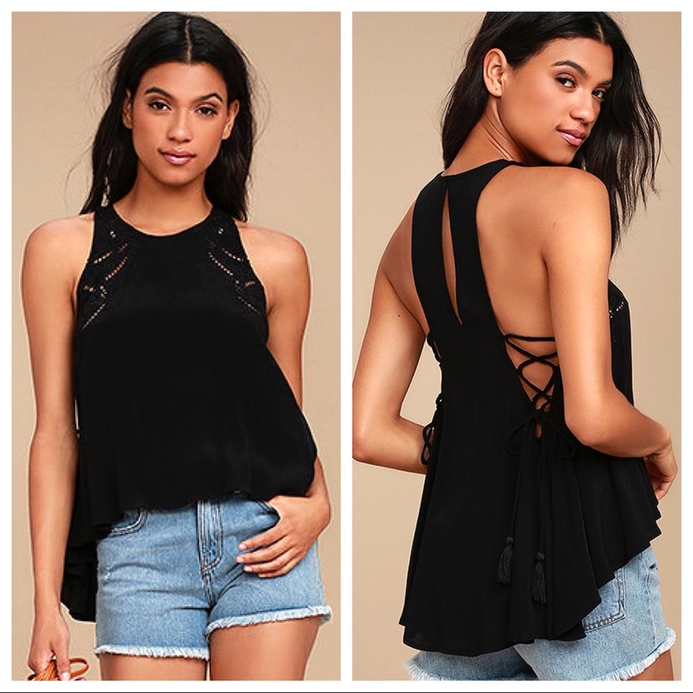 ASTR The Label Alaine Cutout‎ Tie Sleeveless Top M